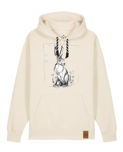 bio-unisex-medium fit-hoodie-carrot hunter-stsu177-natur-sw kordel-front