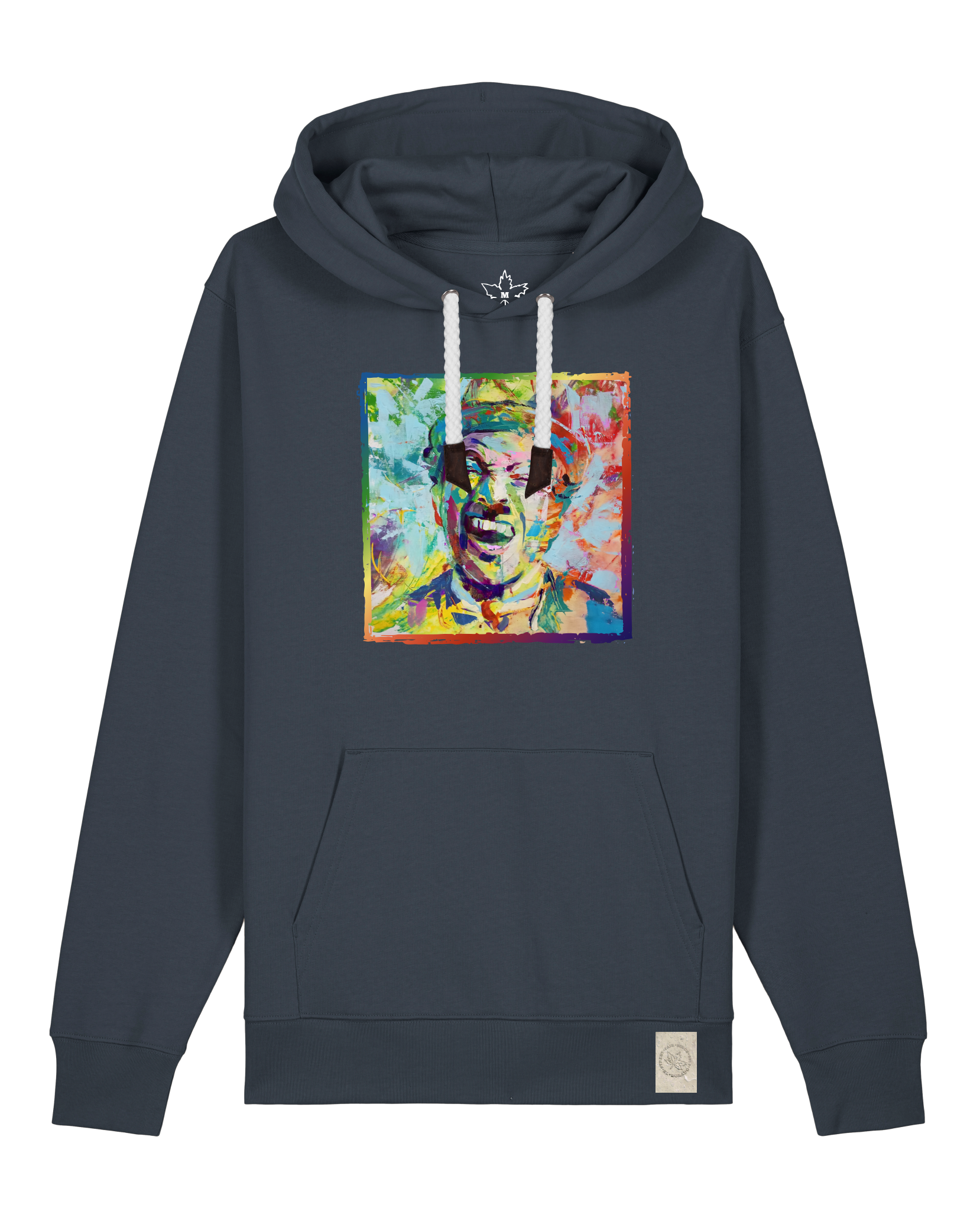 bio-unisex-medium fit-hoodie-chaplin-stsu177-blaubeernacht-weiße kordel-front