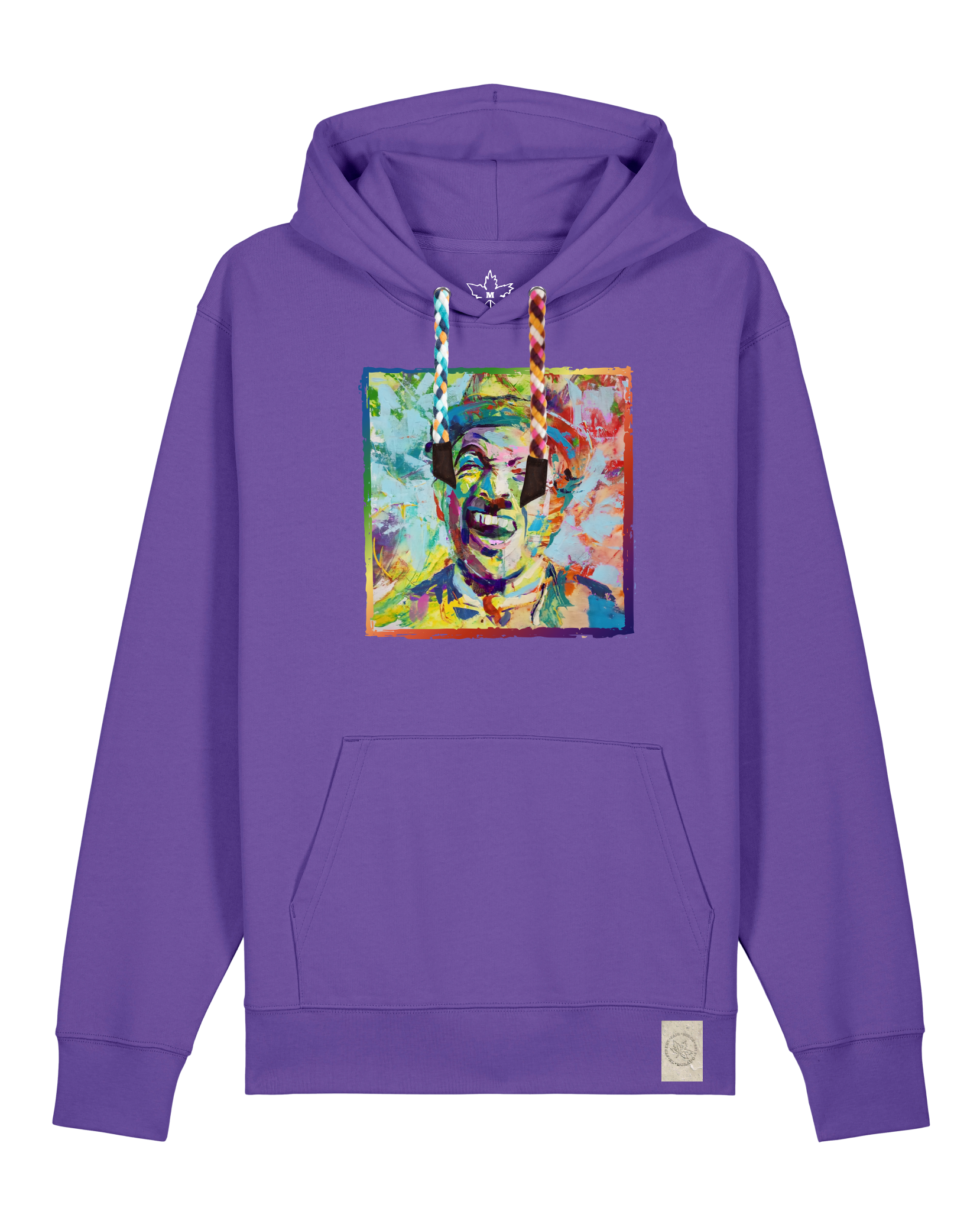 bio-unisex-medium fit-hoodie-chaplin-stsu177-blaukraut-bunte kordel-front