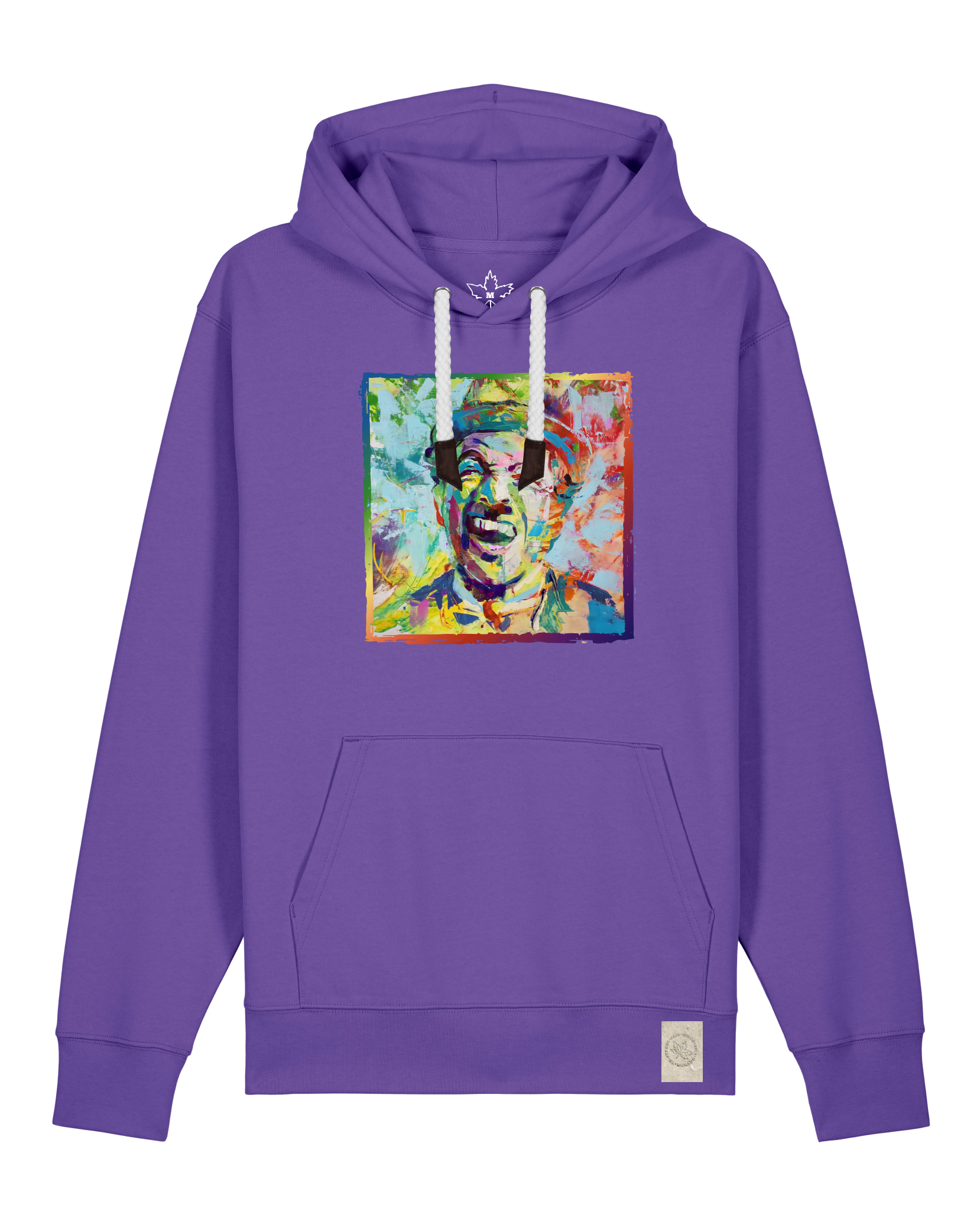 bio-unisex-medium fit-hoodie-chaplin-stsu177-blaukraut-weiße kordel-front