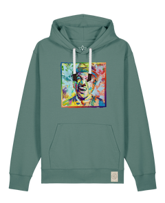 bio-unisex-medium fit-hoodie-chaplin-stsu177-blautanne-weiße kordel-front