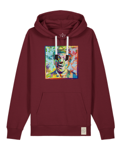 bio-unisex-medium fit-hoodie-chaplin-stsu177-burgunder rot-weiße kordel-front