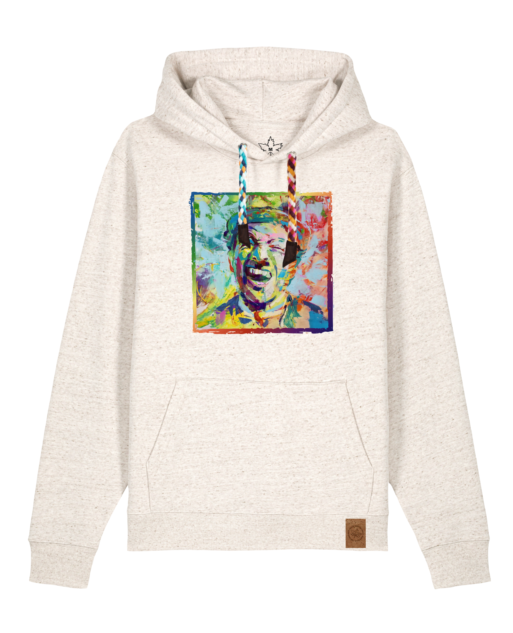 bio-unisex-medium fit-hoodie-chaplin-stsu177-elbsandstein-bunte kordel-front
