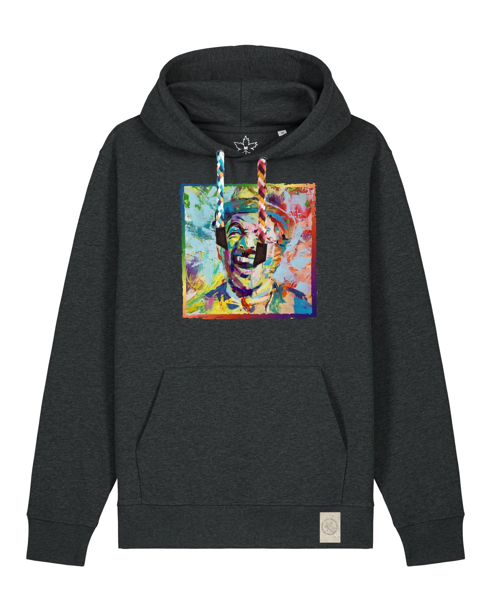 bio-unisex-medium fit-hoodie-chaplin-stsu177-elephant-bunte kordel-front