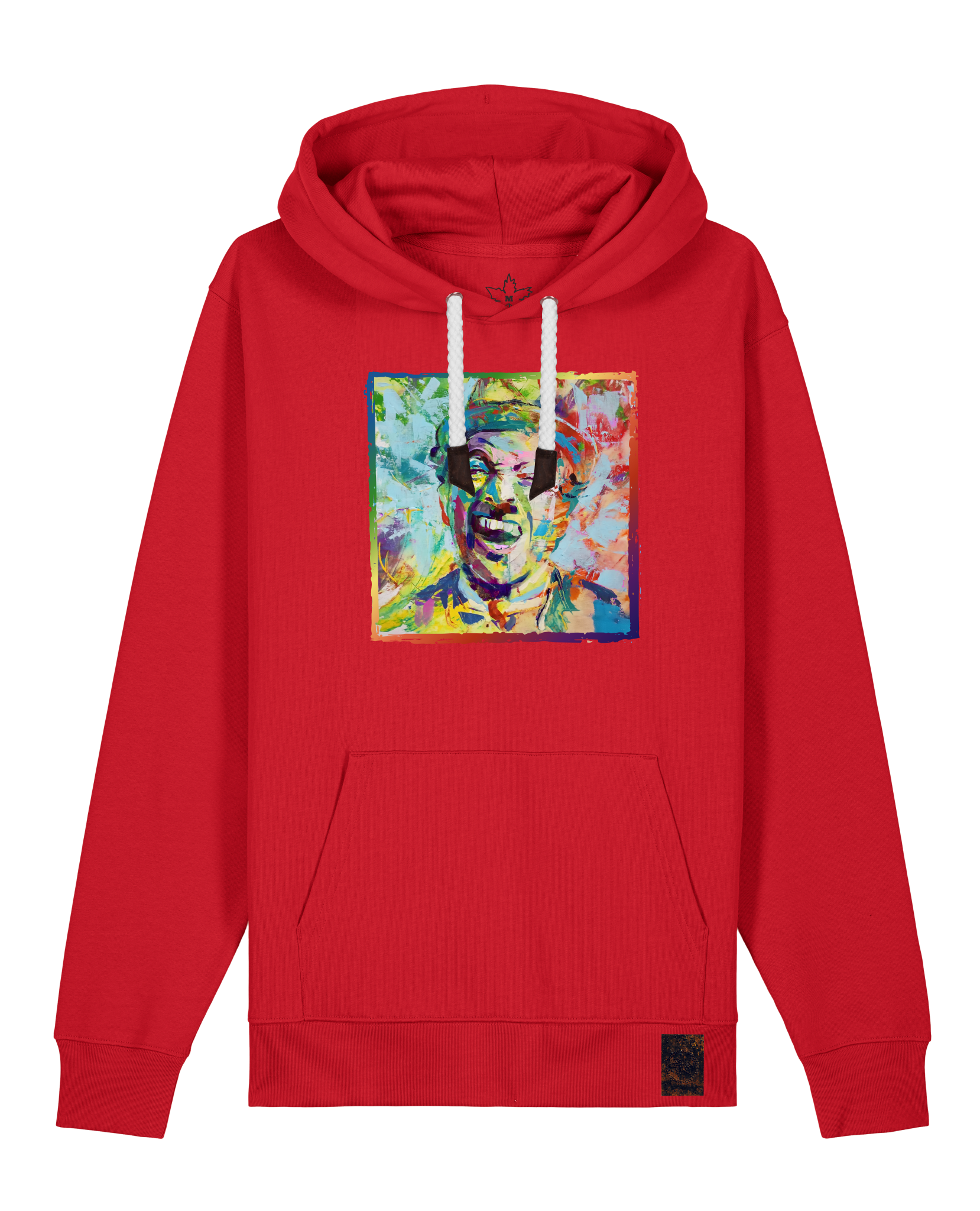 bio-unisex-medium fit-hoodie-chaplin-stsu177-erdbeere-weiße kordel-front