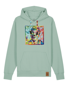 bio-unisex-medium fit-hoodie-chaplin-stsu177-eukalyptus-bunte kordel-front