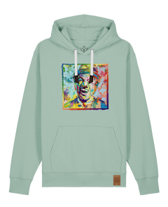 bio-unisex-medium fit-hoodie-chaplin-stsu177-eukalyptus-weiße kordel-front
