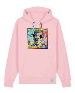 bio-unisex-medium fit-hoodie-chaplin-stsu177-flamingo-bunte kordel-front