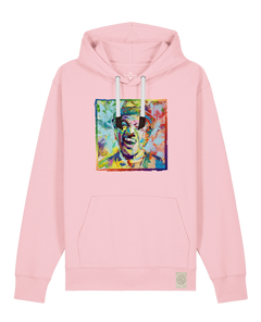 bio-unisex-medium fit-hoodie-chaplin-stsu177-flamingo-weiße kordel-front