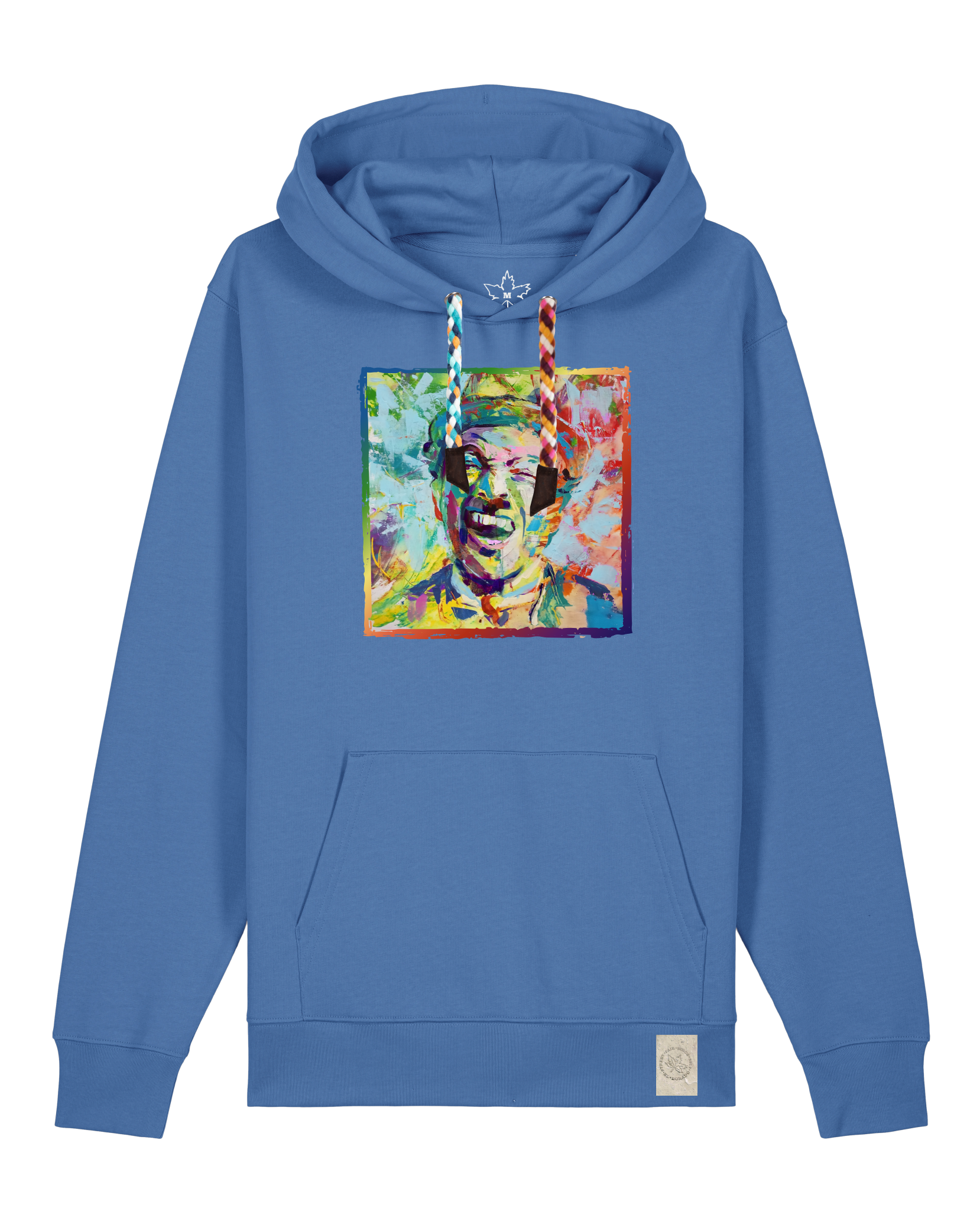 bio-unisex-medium fit-hoodie-chaplin-stsu177-hortensie-bunte kordel-front