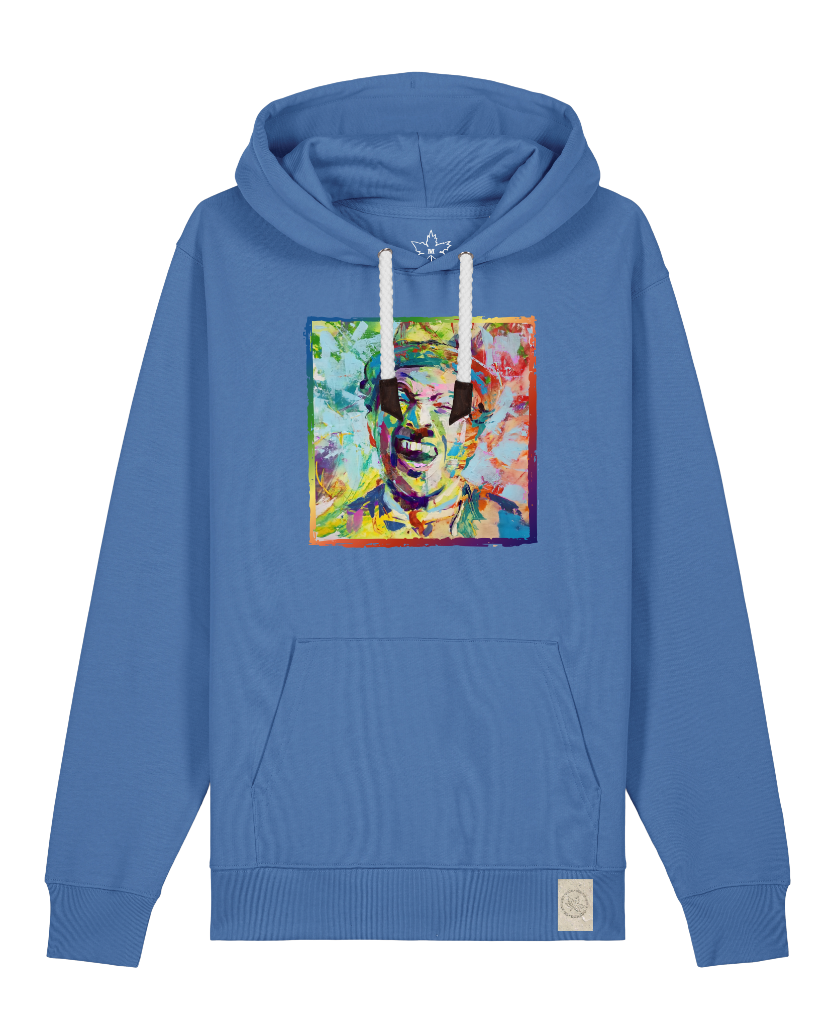bio-unisex-medium fit-hoodie-chaplin-stsu177-hortensie-weiße kordel-front