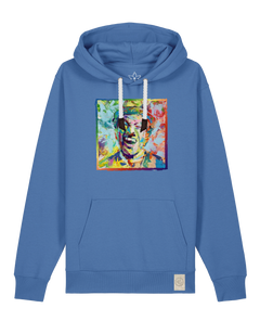 bio-unisex-medium fit-hoodie-chaplin-stsu177-hortensie-weiße kordel-front