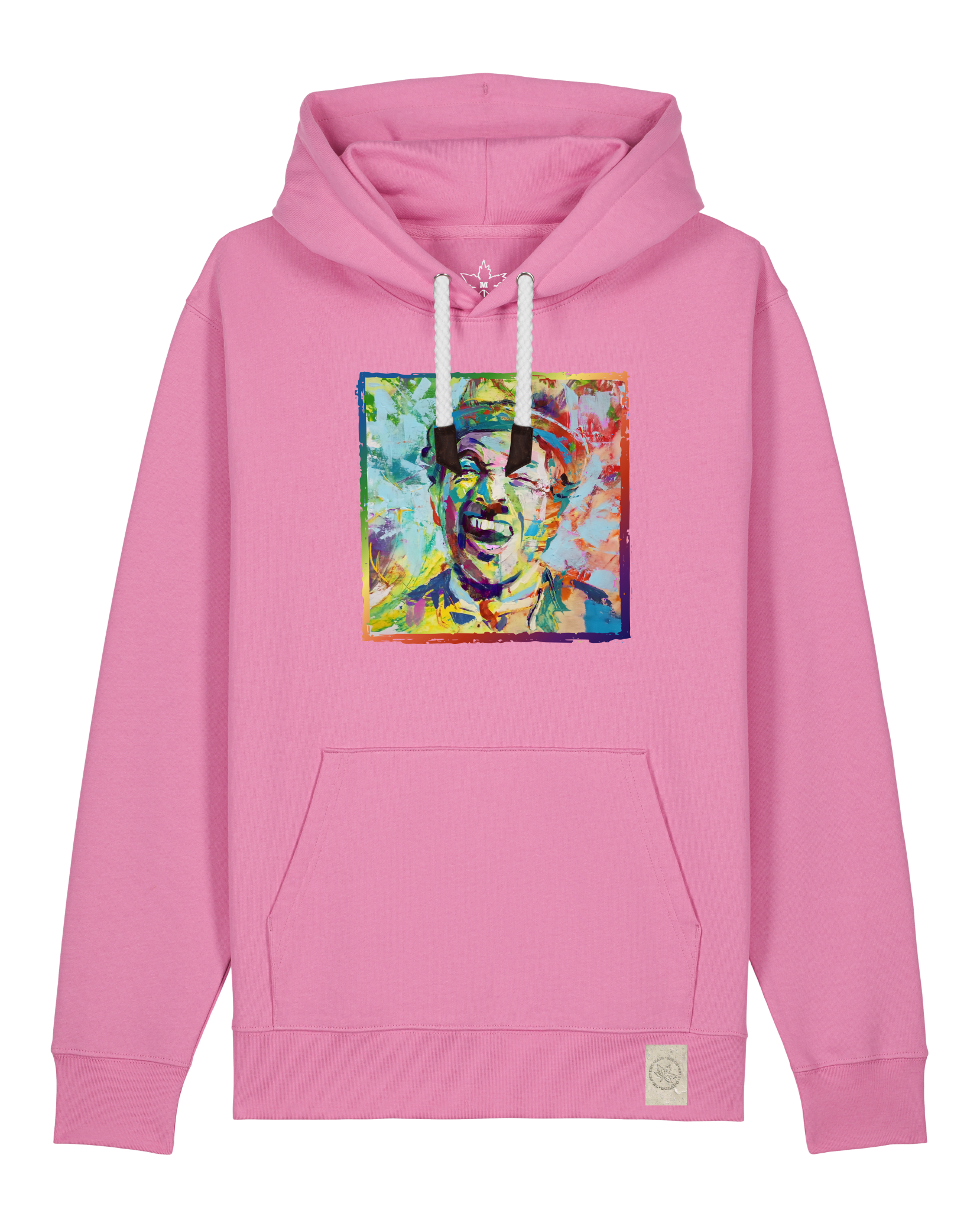 bio-unisex-medium fit-hoodie-chaplin-stsu177-kaugummi-weiße kordel-front