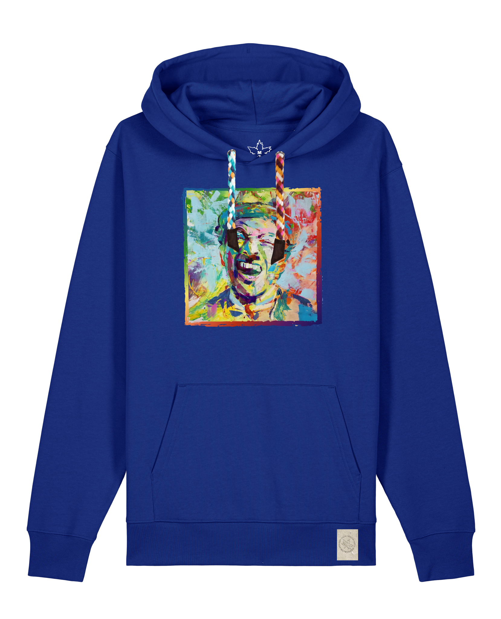 bio-unisex-medium fit-hoodie-chaplin-stsu177-kornblume-bunte kordel-front