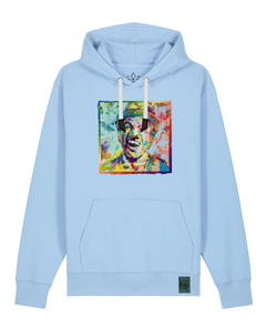 bio-unisex-medium fit-hoodie-chaplin-stsu177-lagune-weiße kordel-front