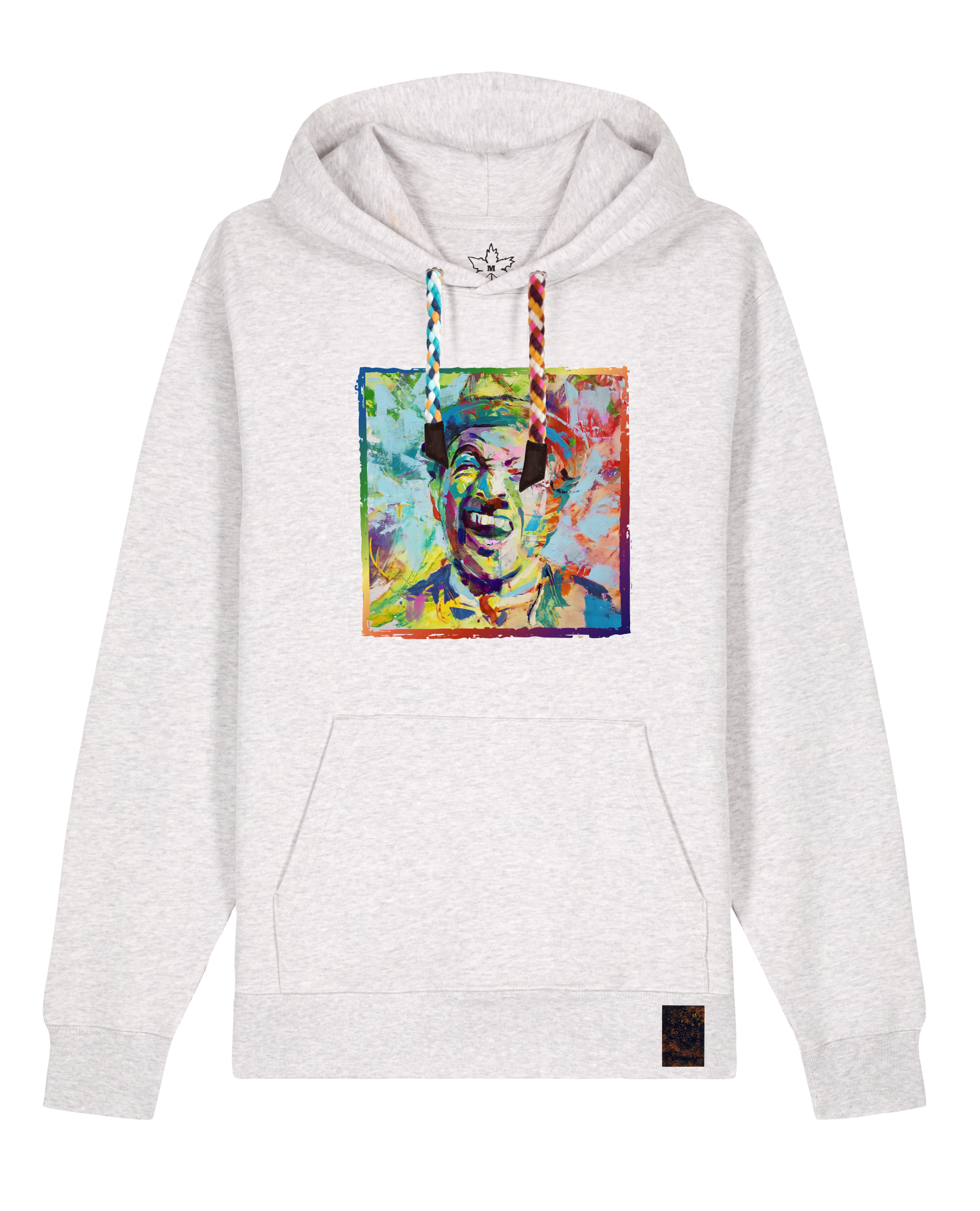bio-unisex-medium fit-hoodie-chaplin-stsu177-rennmaus-bunte kordel-front