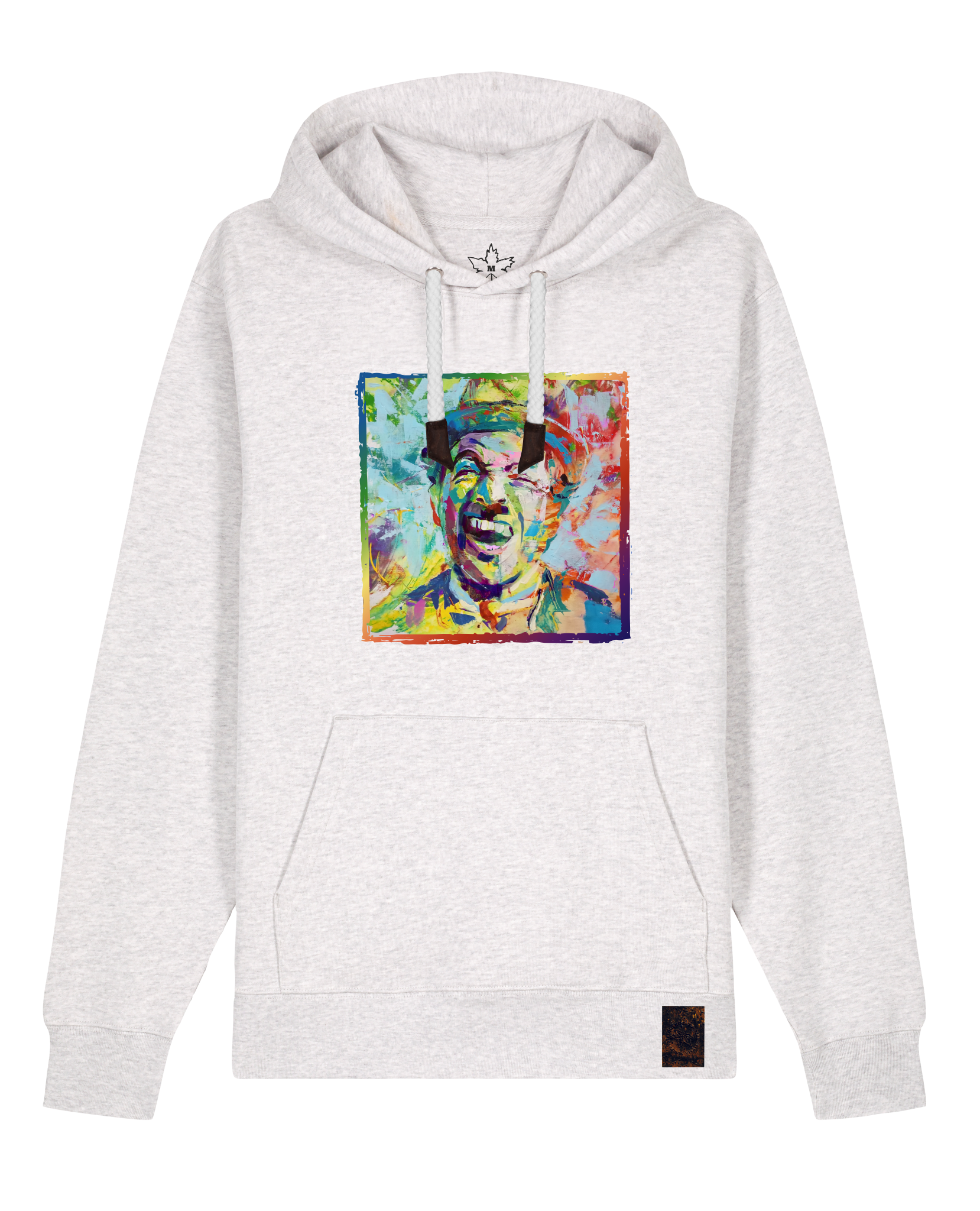 bio-unisex-medium fit-hoodie-chaplin-stsu177-rennmaus-weiße kordel-front