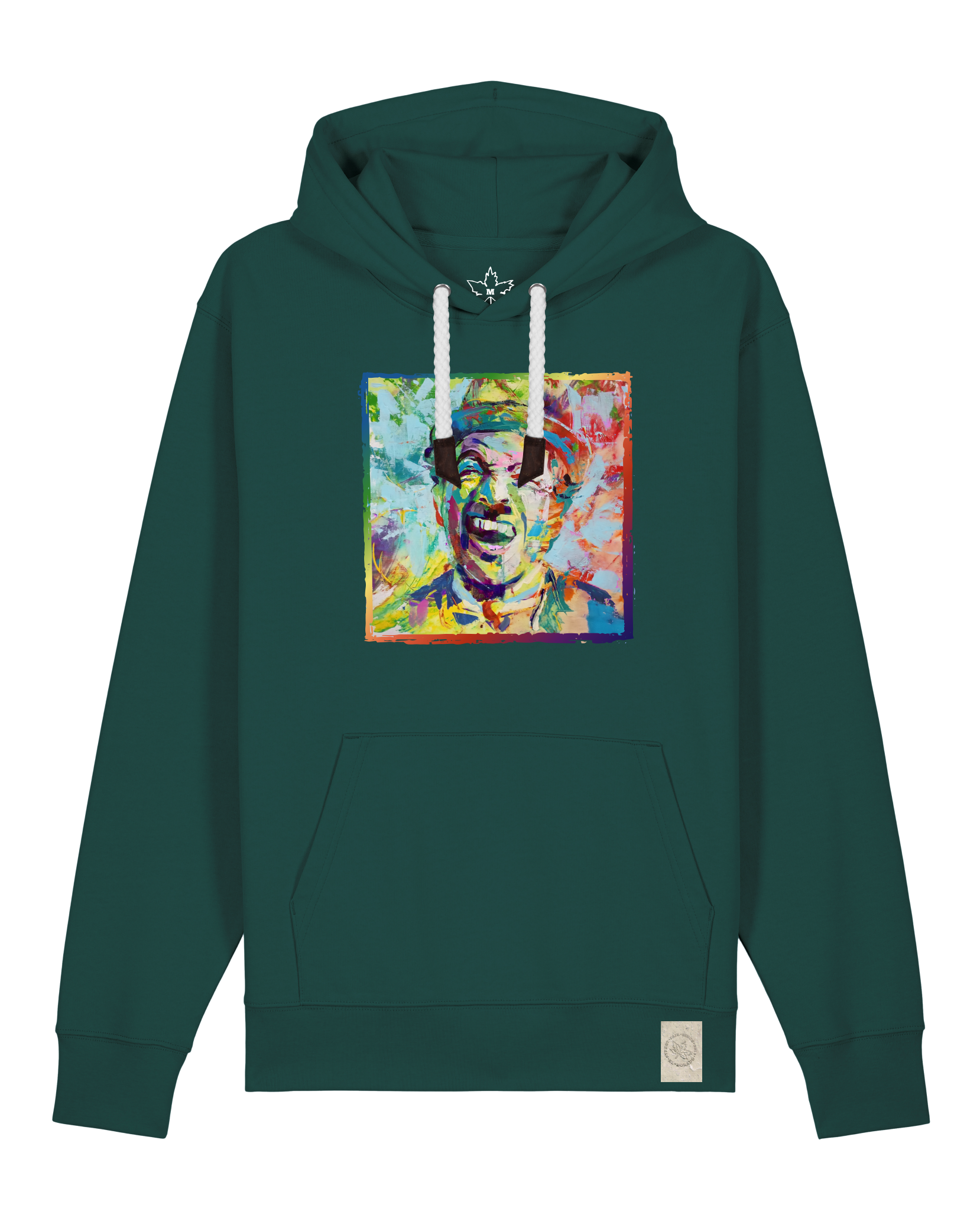 bio-unisex-medium fit-hoodie-chaplin-stsu177-spirulina-weiße kordel-front