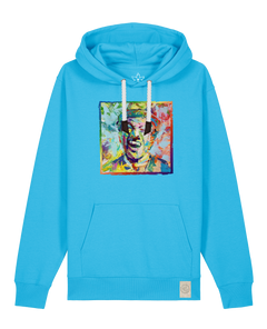 bio-unisex-medium fit-hoodie-chaplin-stsu177-wasserblau-weiße kordel-front