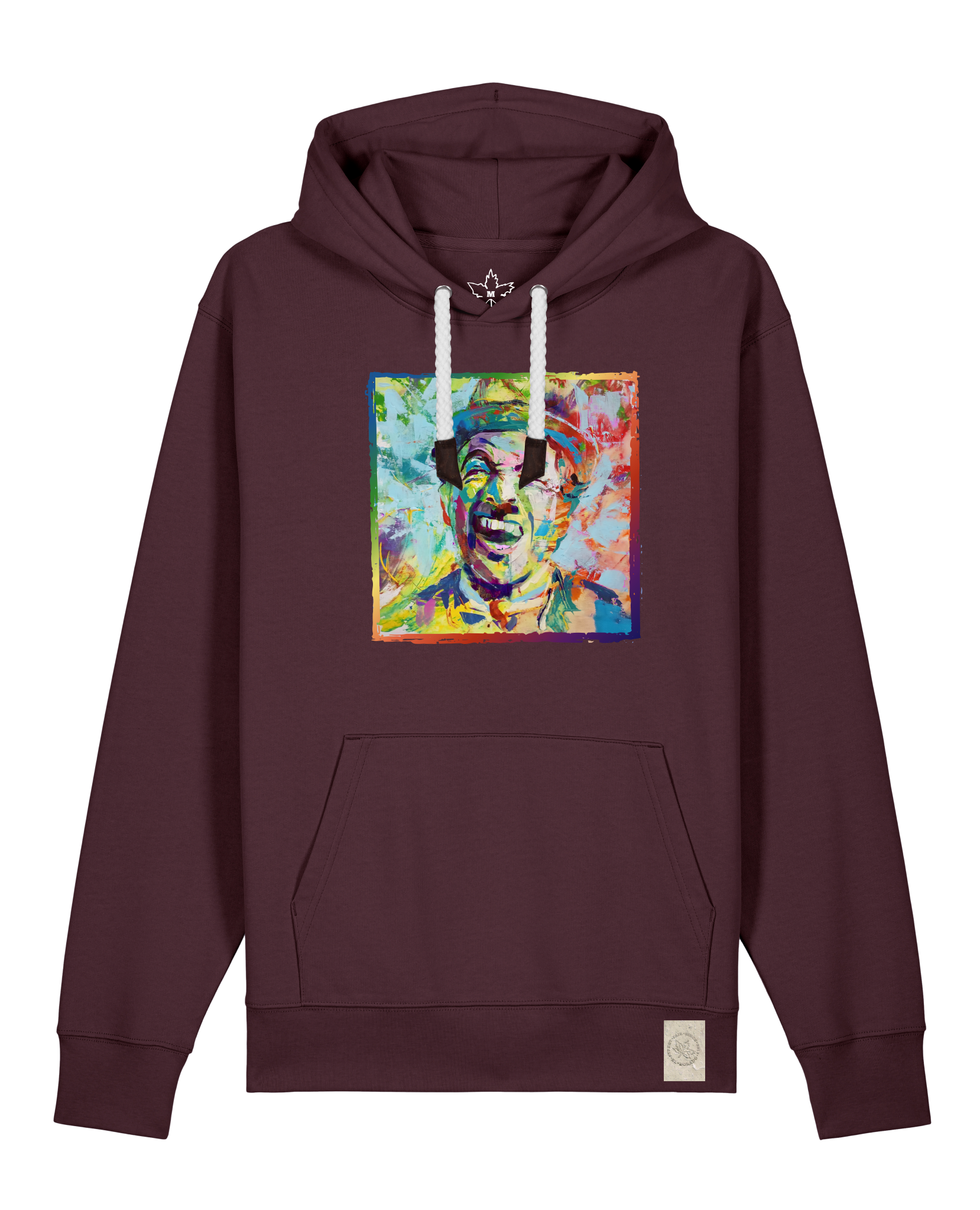 bio-unisex-medium fit-hoodie-chaplin-stsu177-zartbitter-weiße kordel-front
