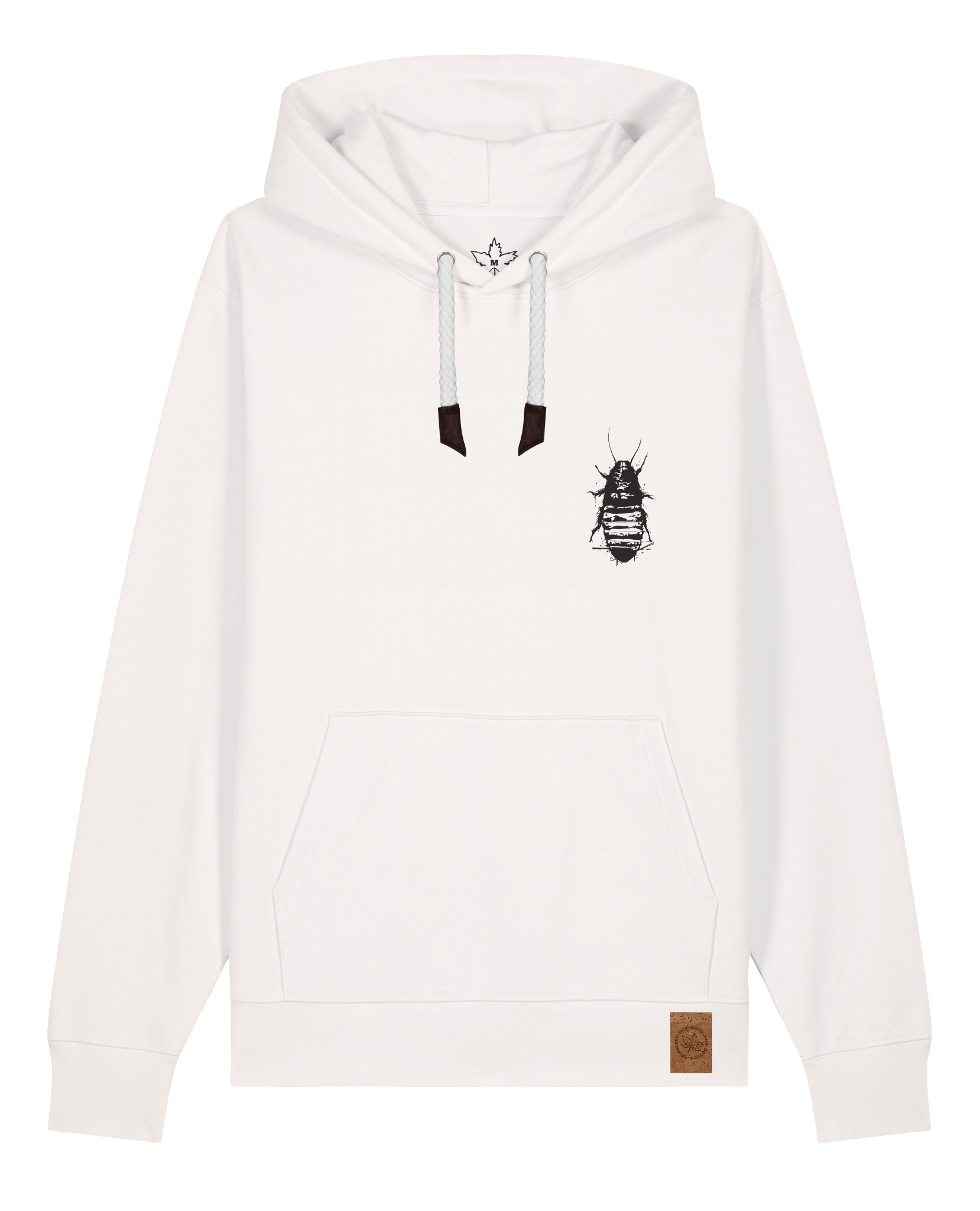 bio-unisex-medium fit-hoodie-cockroach ranch (backprint)-stsu177-bio ei-weiße kordel-front