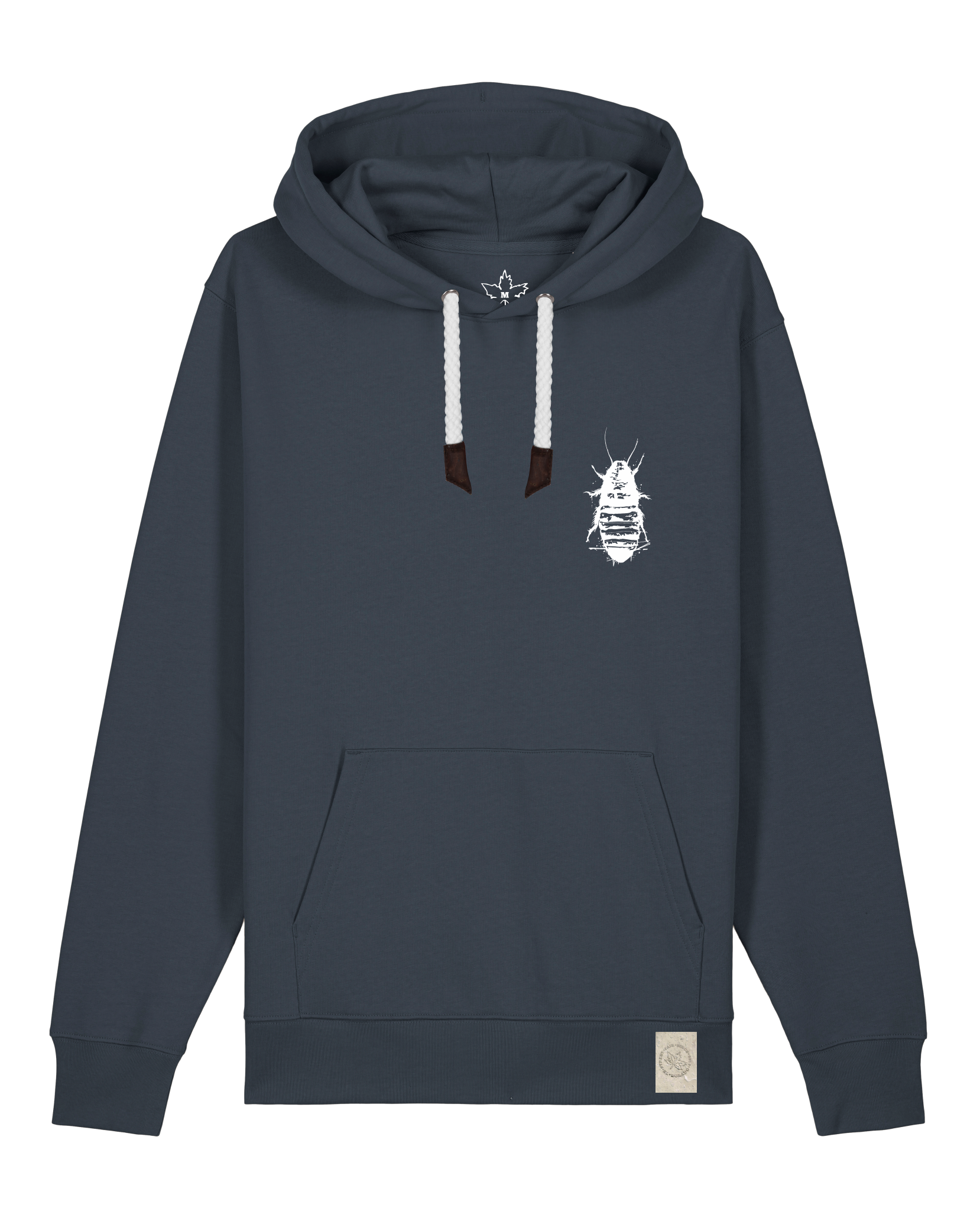 bio-unisex-medium fit-hoodie-cockroach ranch (backprint)-stsu177-blaubeernacht-weiße kordel-front