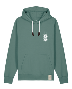 bio-unisex-medium fit-hoodie-cockroach ranch (backprint)-stsu177-blautanne-weiße kordel-front