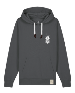 bio-unisex-medium fit-hoodie-cockroach ranch (backprint)-stsu177-eisen-weiße kordel-front