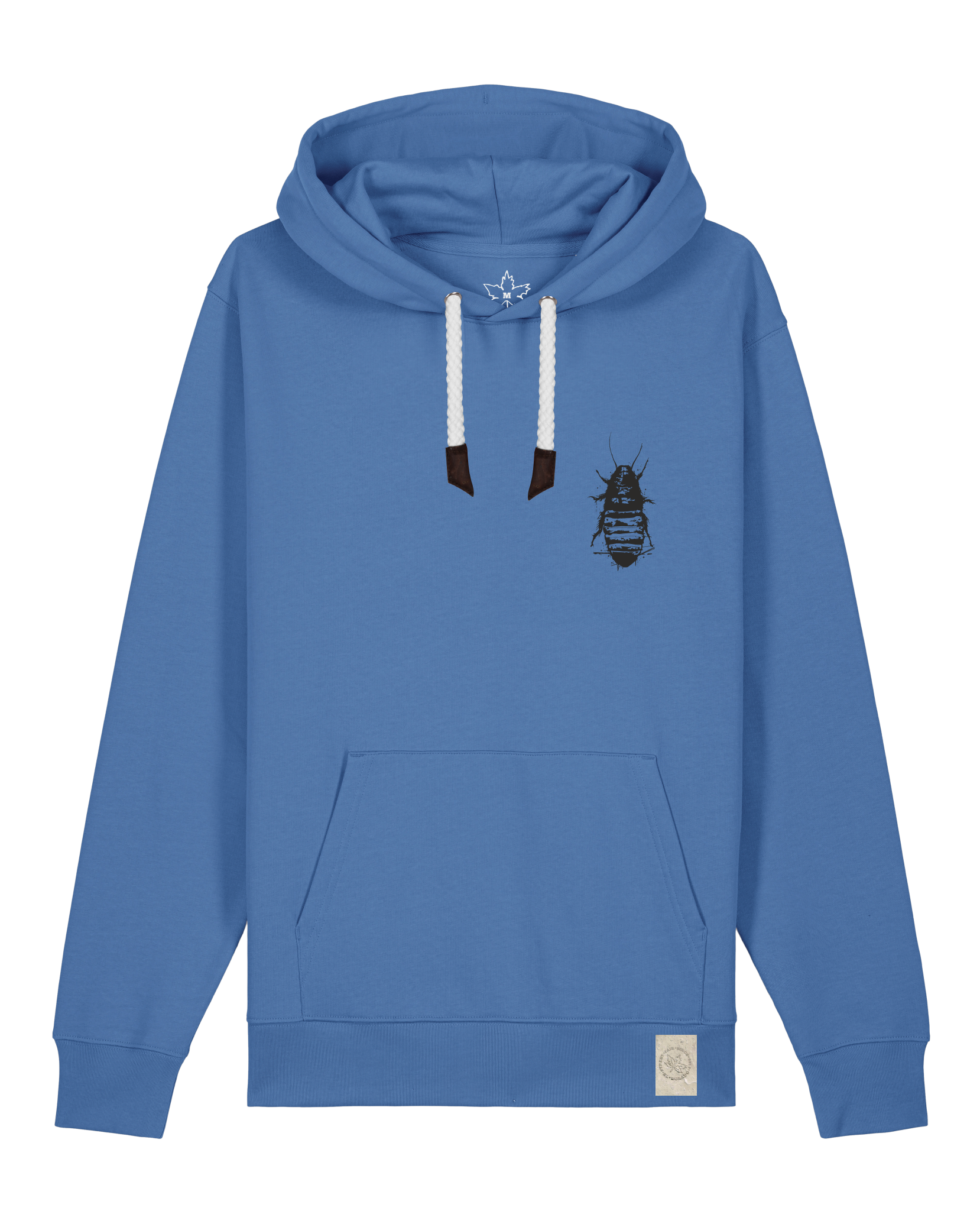 bio-unisex-medium fit-hoodie-cockroach ranch (backprint)-stsu177-hortensie-weiße kordel-front