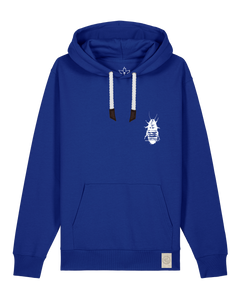 bio-unisex-medium fit-hoodie-cockroach ranch (backprint)-stsu177-kornblume-weiße kordel-front