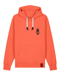bio-unisex-medium fit-hoodie-cockroach ranch (backprint)-stsu177-mandarine-weiße kordel-front