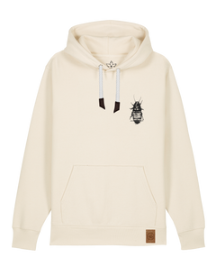 bio-unisex-medium fit-hoodie-cockroach ranch (backprint)-stsu177-natur-weiße kordel-front