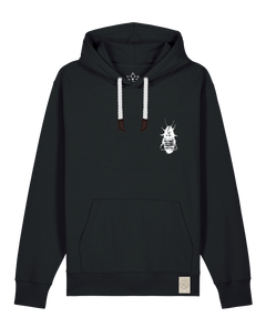 bio-unisex-medium fit-hoodie-cockroach ranch (backprint)-stsu177-schwarz-weiße kordel-front
