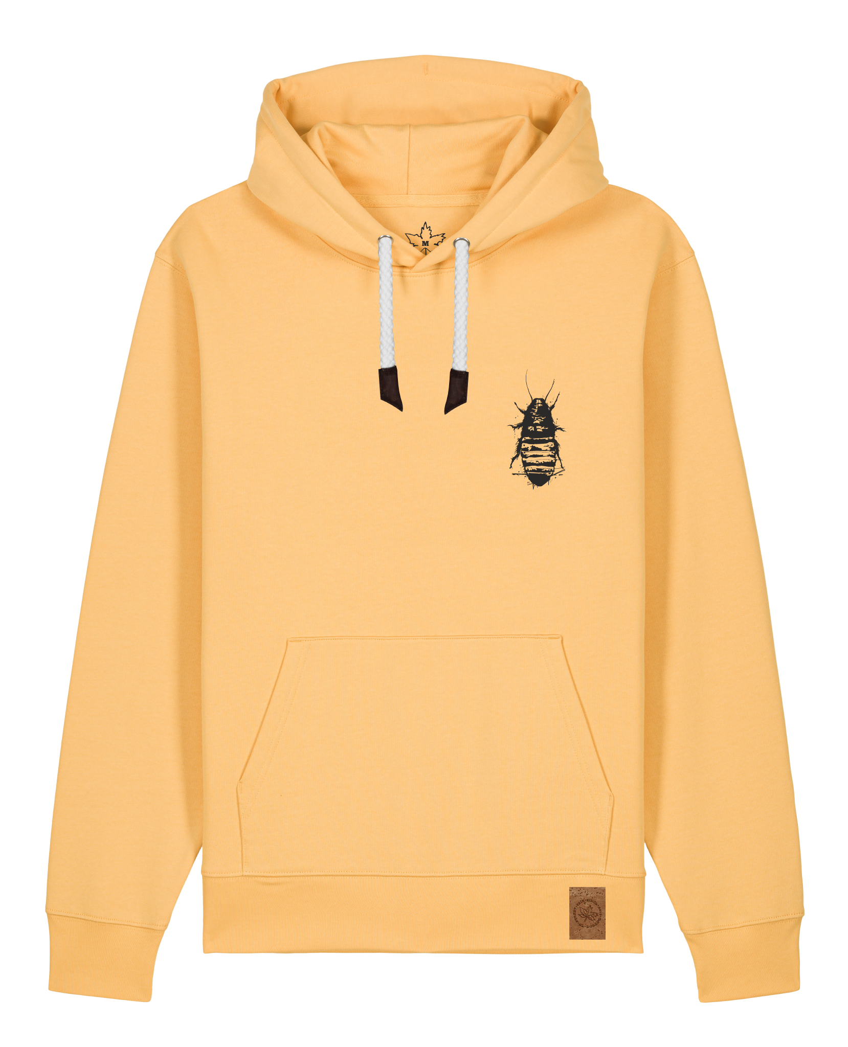 bio-unisex-medium fit-hoodie-cockroach ranch (backprint)-stsu177-senfkorn-weiße kordel-front