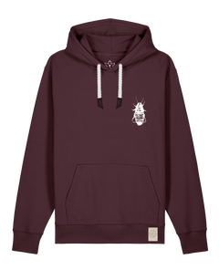 bio-unisex-medium fit-hoodie-cockroach ranch (backprint)-stsu177-zartbitter-weiße kordel-front