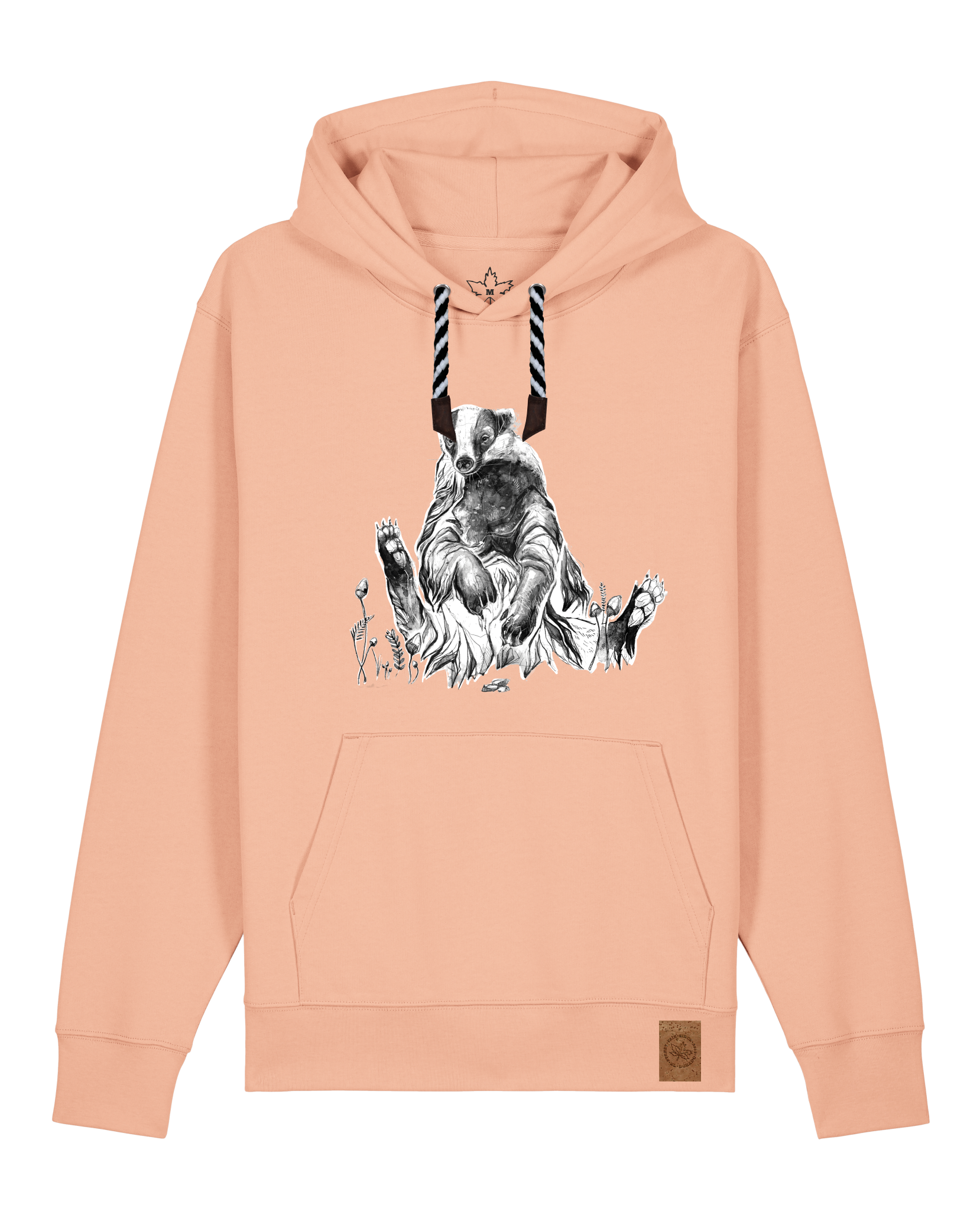 bio-unisex-medium fit-hoodie-dachs-stsu177-agyptische keramik-sw kordel-front