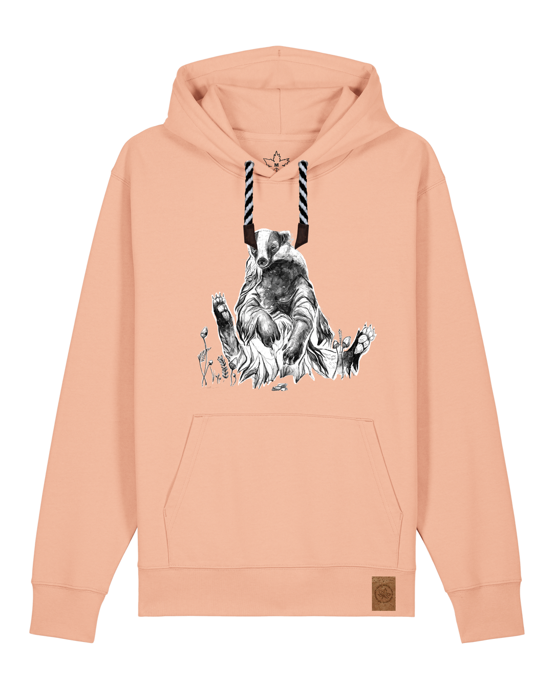 bio-unisex-medium fit-hoodie-dachs-stsu177-agyptische keramik-sw kordel-front