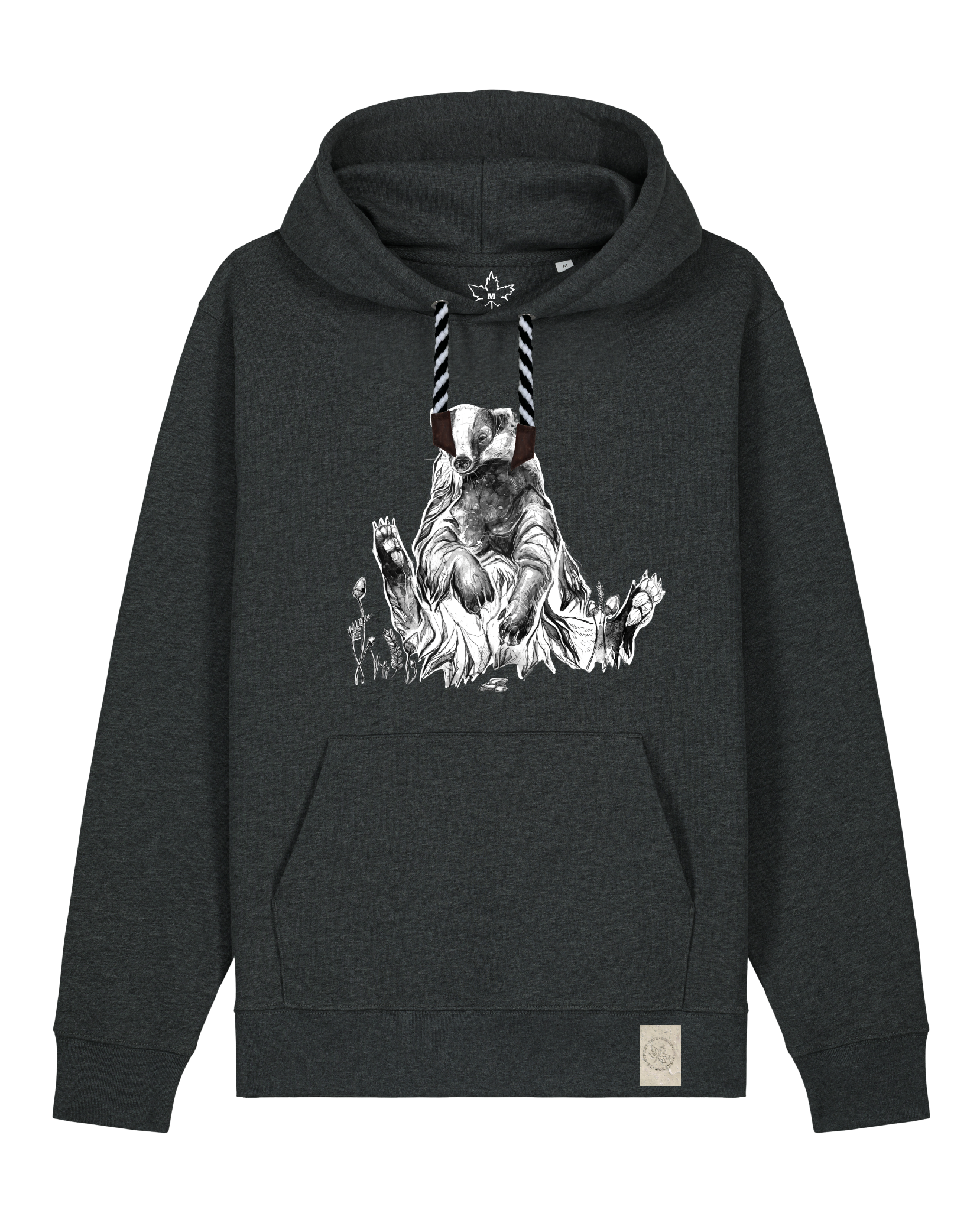 bio-unisex-medium fit-hoodie-dachs-stsu177-elephant-sw kordel-front