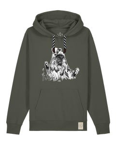 bio-unisex-medium fit-hoodie-dachs-stsu177-grunkohl-sw kordel-front
