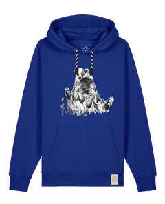bio-unisex-medium fit-hoodie-dachs-stsu177-kornblume-sw kordel-front