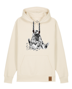 bio-unisex-medium fit-hoodie-dachs-stsu177-natur-sw kordel-front