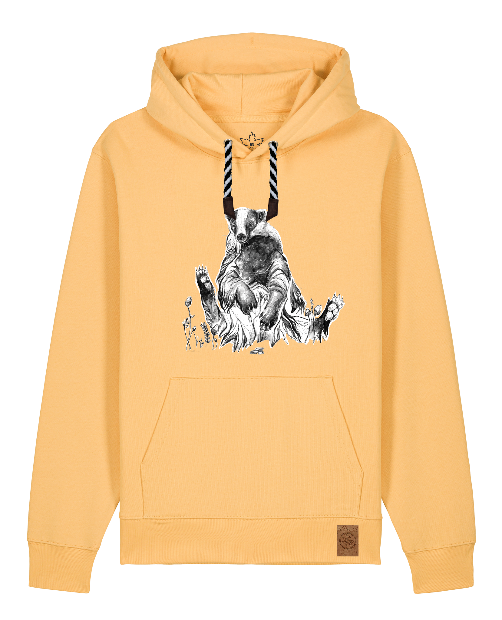 bio-unisex-medium fit-hoodie-dachs-stsu177-senfkorn-sw kordel-front