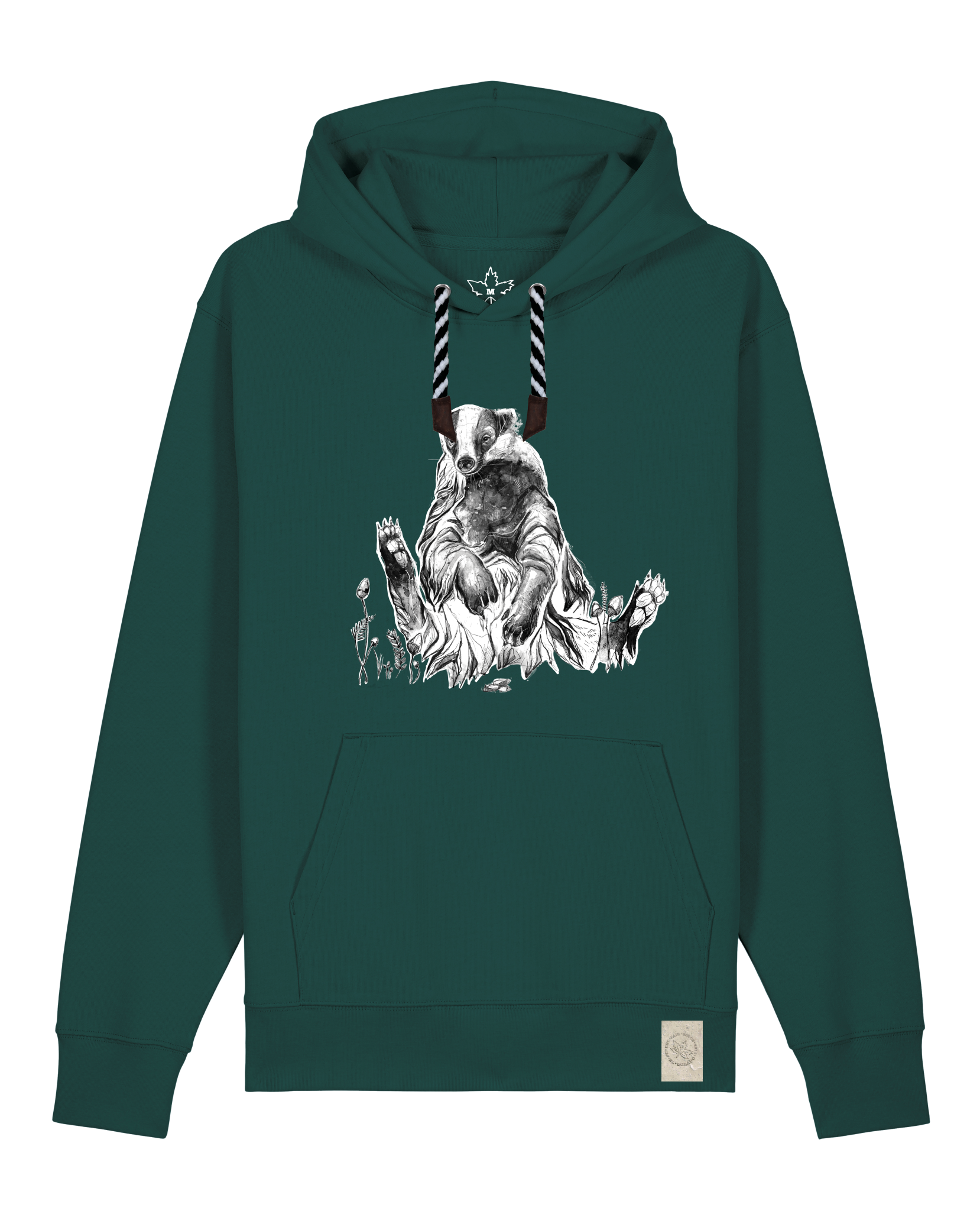 bio-unisex-medium fit-hoodie-dachs-stsu177-spirulina-sw kordel-front
