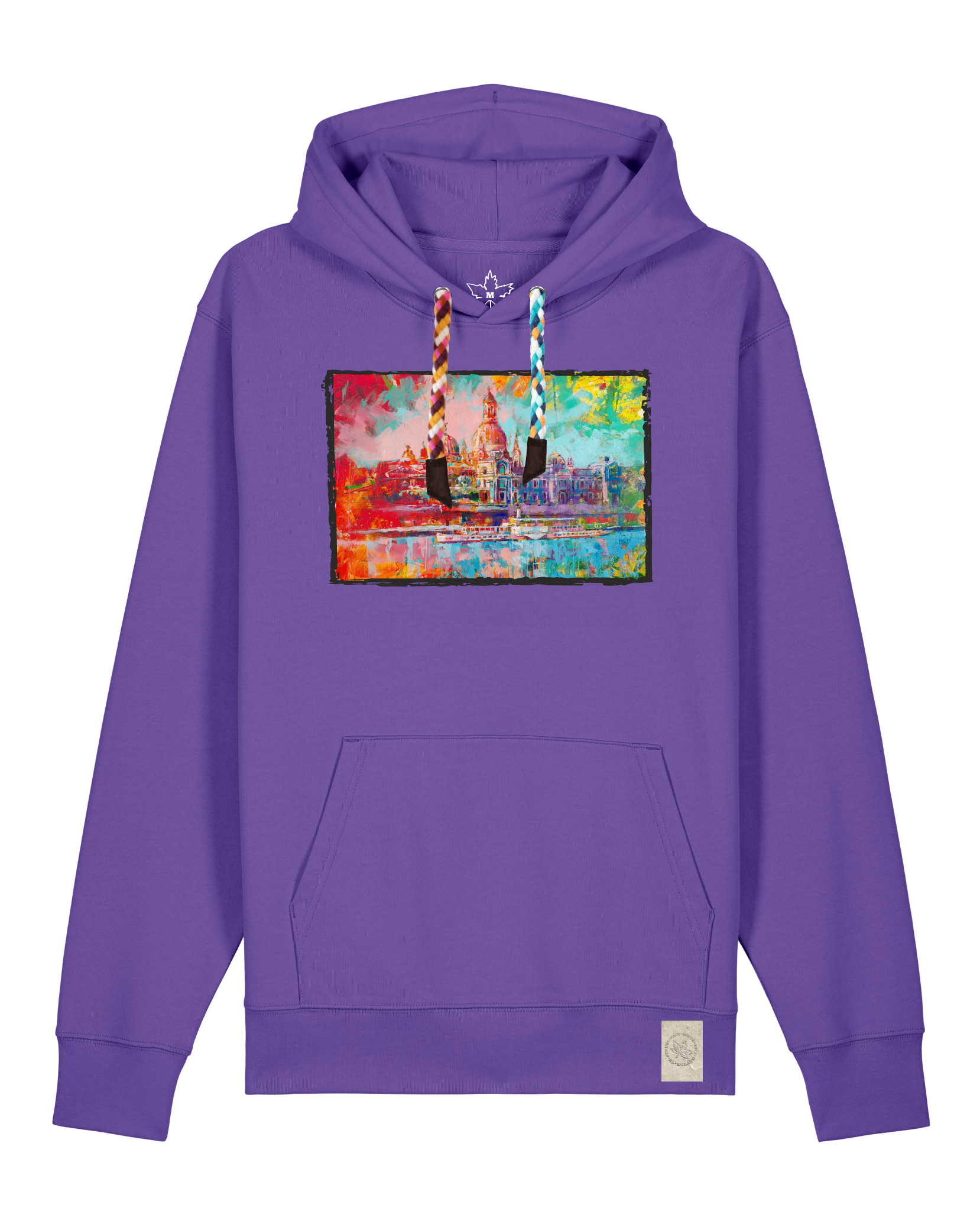 bio-unisex-medium fit-hoodie-dresden-stsu177-blaukraut-bunte kordel-front