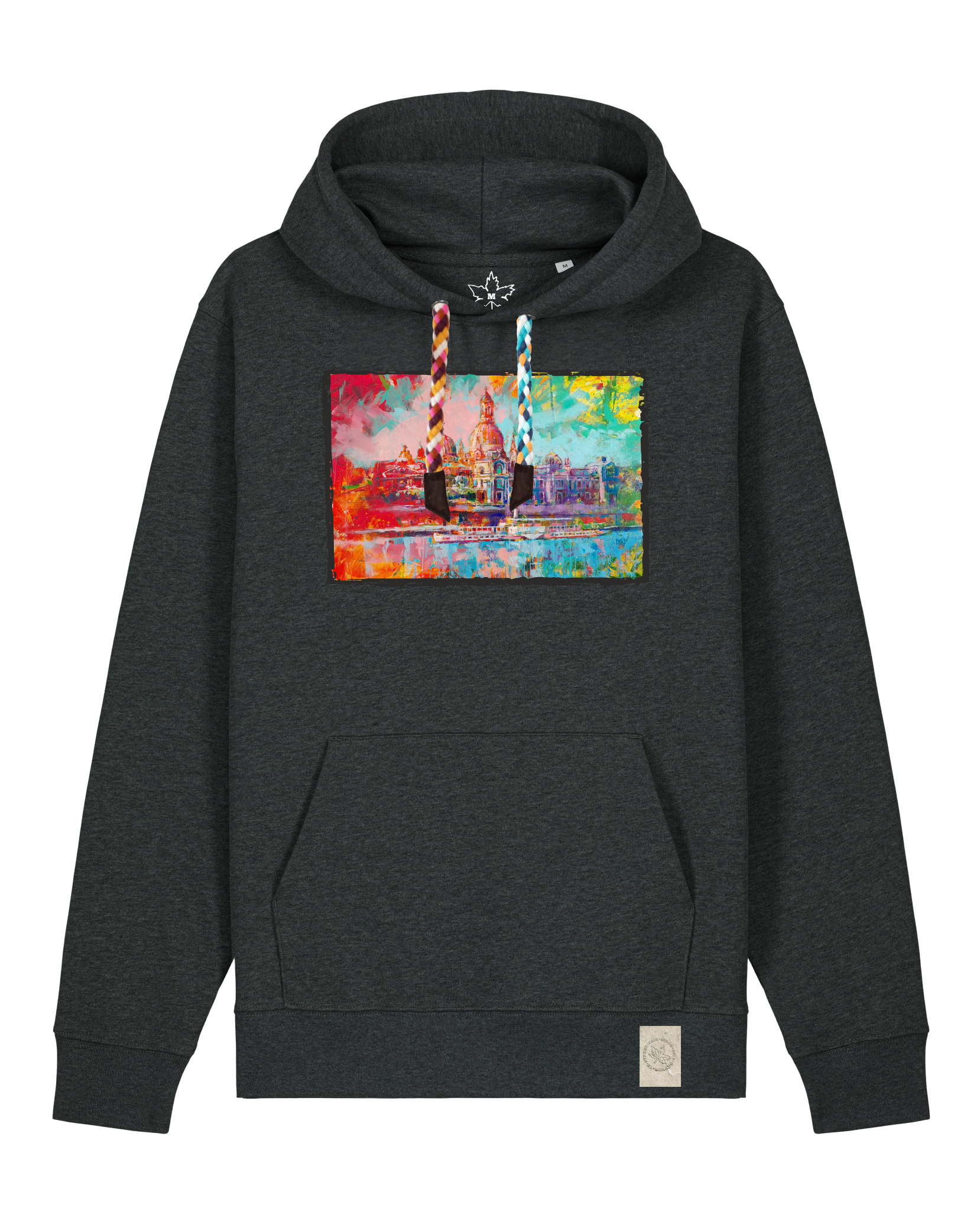 bio-unisex-medium fit-hoodie-dresden-stsu177-elephant-bunte kordel-front