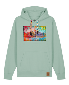 bio-unisex-medium fit-hoodie-dresden-stsu177-eukalyptus-bunte kordel-front
