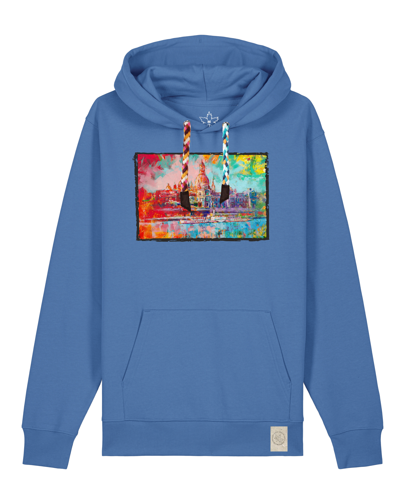bio-unisex-medium fit-hoodie-dresden-stsu177-hortensie-bunte kordel-front