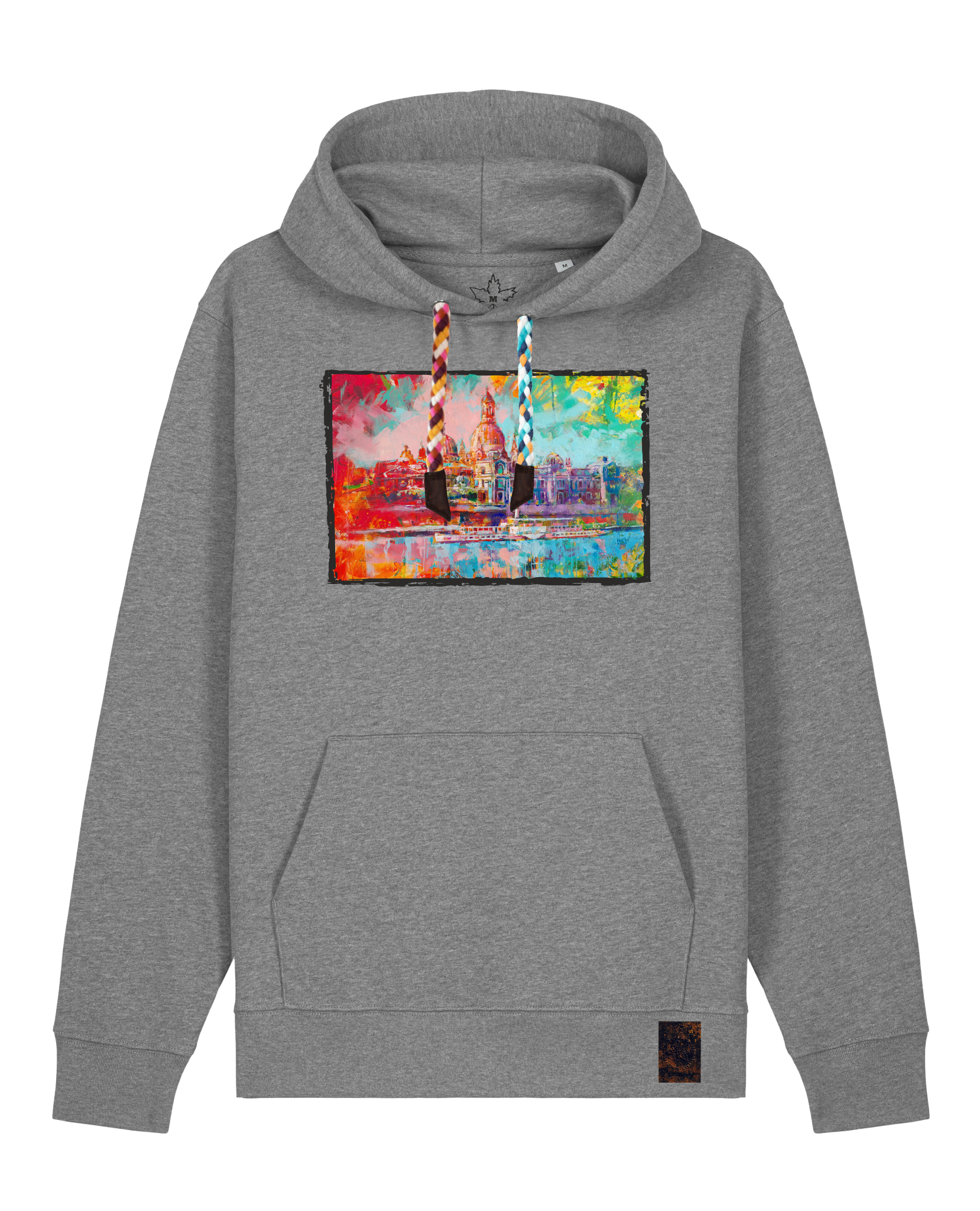 bio-unisex-medium fit-hoodie-dresden-stsu177-opossum-bunte kordel-front