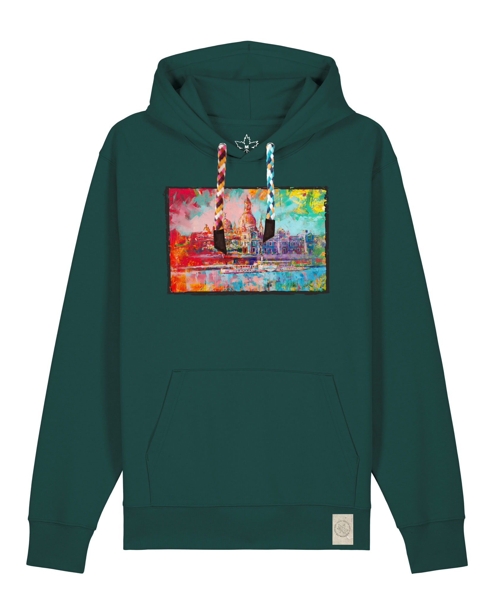 bio-unisex-medium fit-hoodie-dresden-stsu177-spirulina-bunte kordel-front