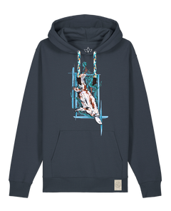bio-unisex-medium fit-hoodie-duckbilly platy-stsu177-blaubeernacht-blaue kordel-front